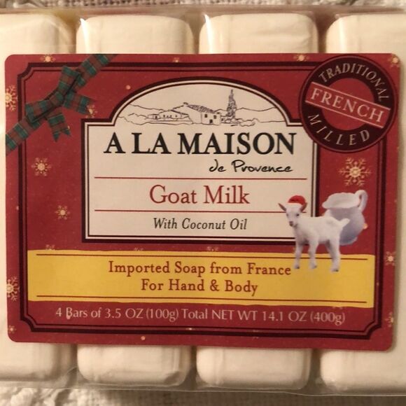 French Milled Goat Milk & Coconut Oil Hand & Body Soap set of four - Picture 2 of 5